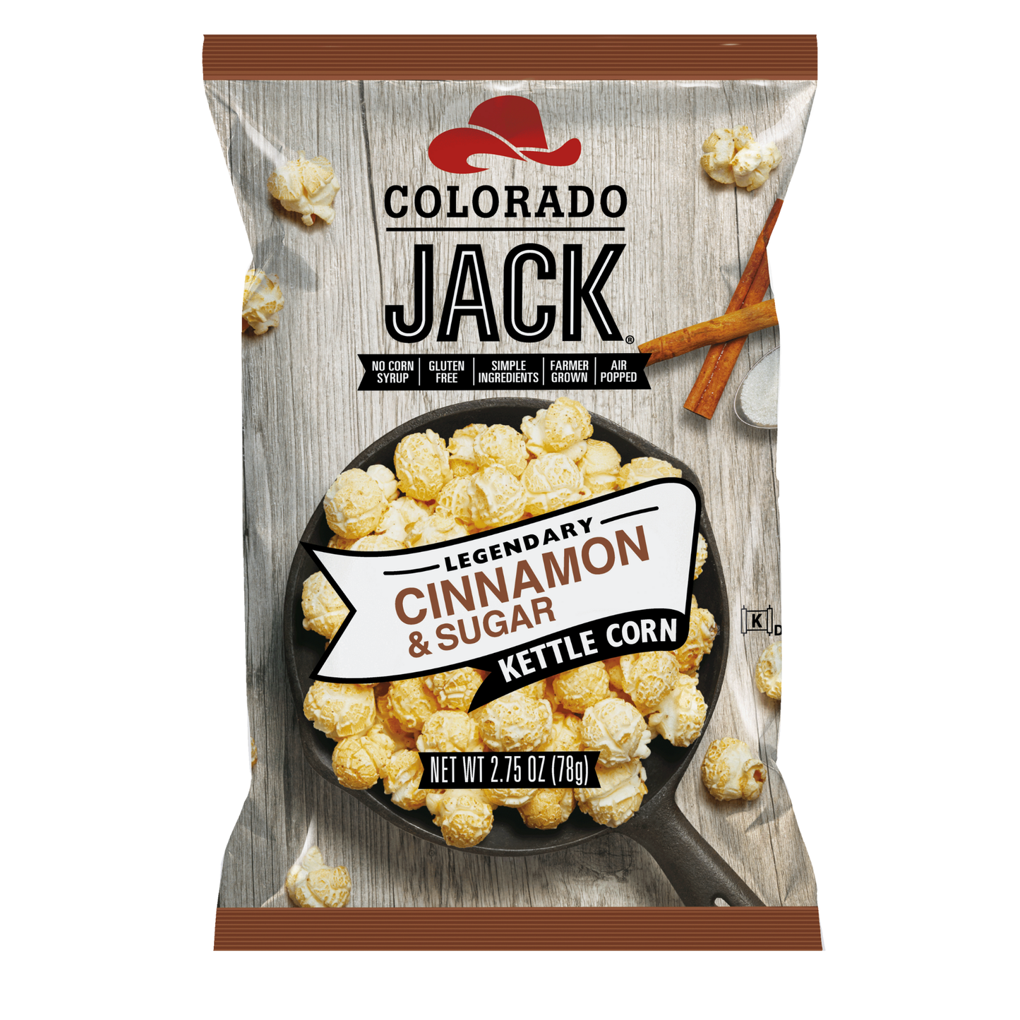 Colorado Jack Cinnamon & Sugar Kettle Corn 6-Pack Mid-Sized 2.75oz Bags
