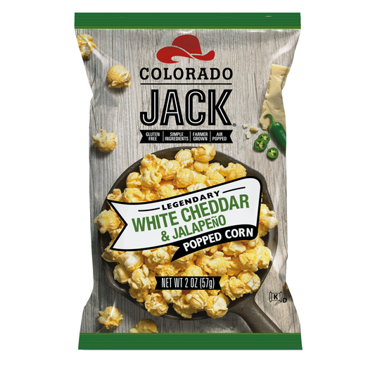 Colorado Jack White Cheddar & Jalapeño Popcorn 6-Pack Mid-Sized 2oz Bags