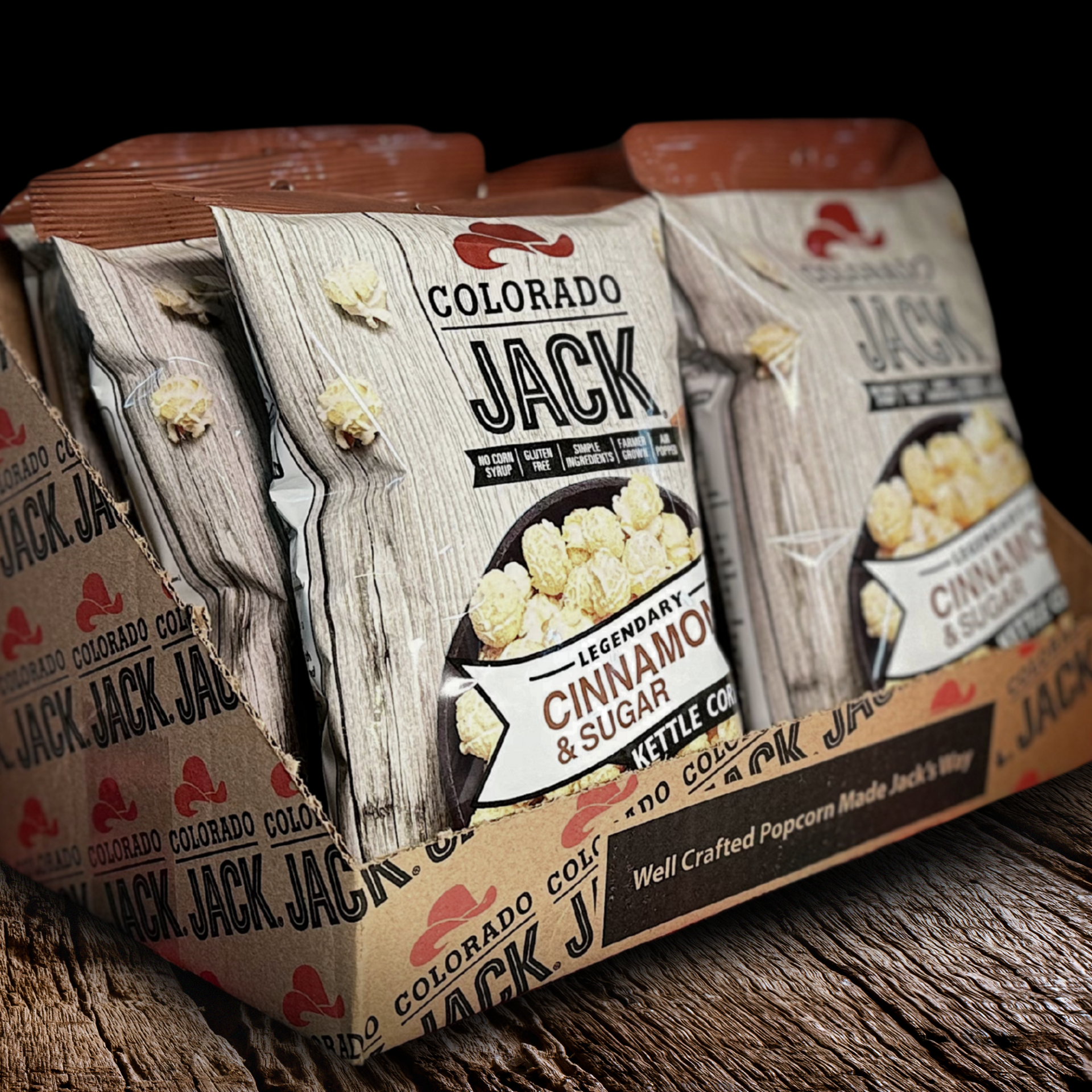 Colorado Jack Cinnamon & Sugar Kettle Corn 6-Pack Mid-Sized 2.75oz