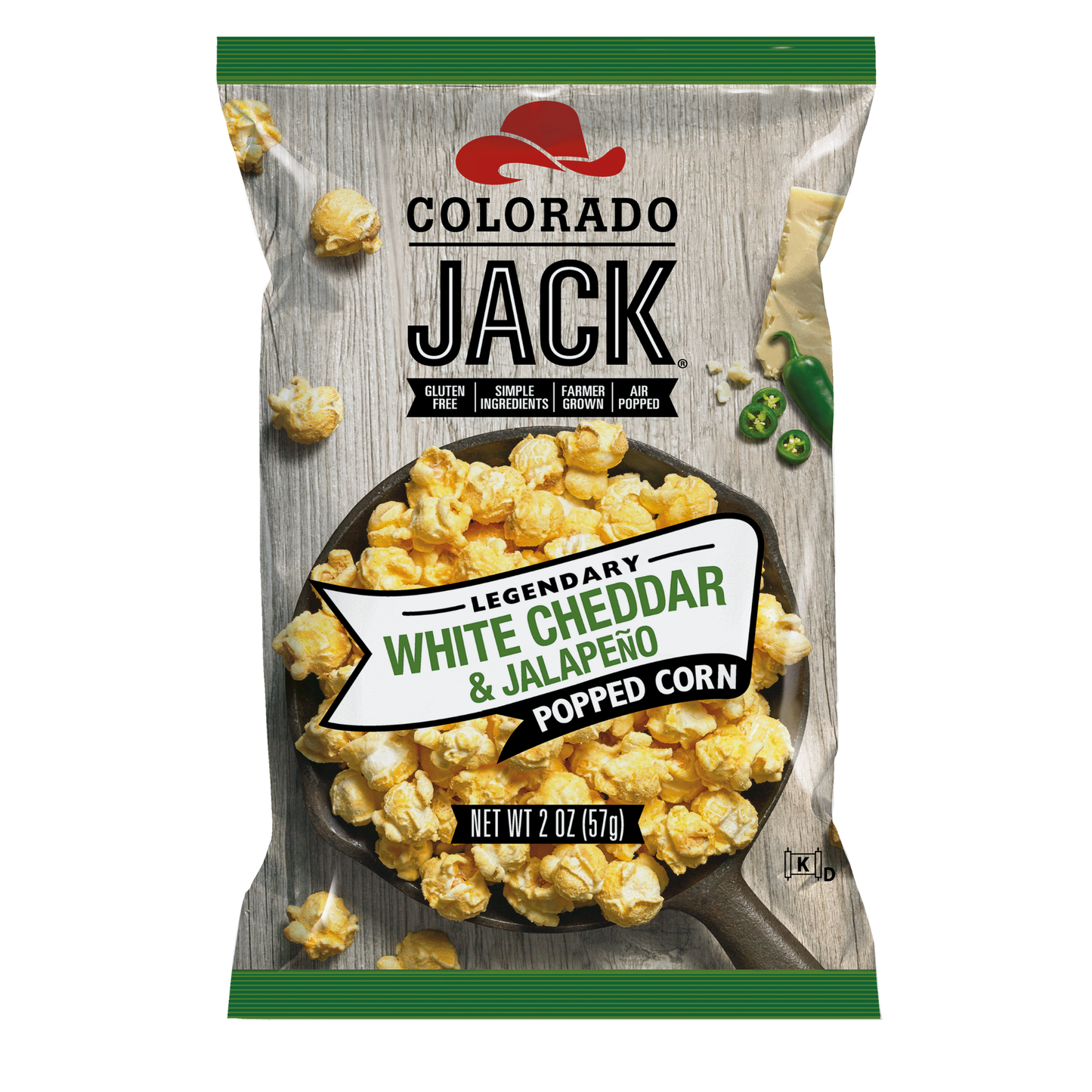 Colorado Jack White Cheddar & Jalapeño Popcorn 6-Pack Mid-Sized 2oz Bags
