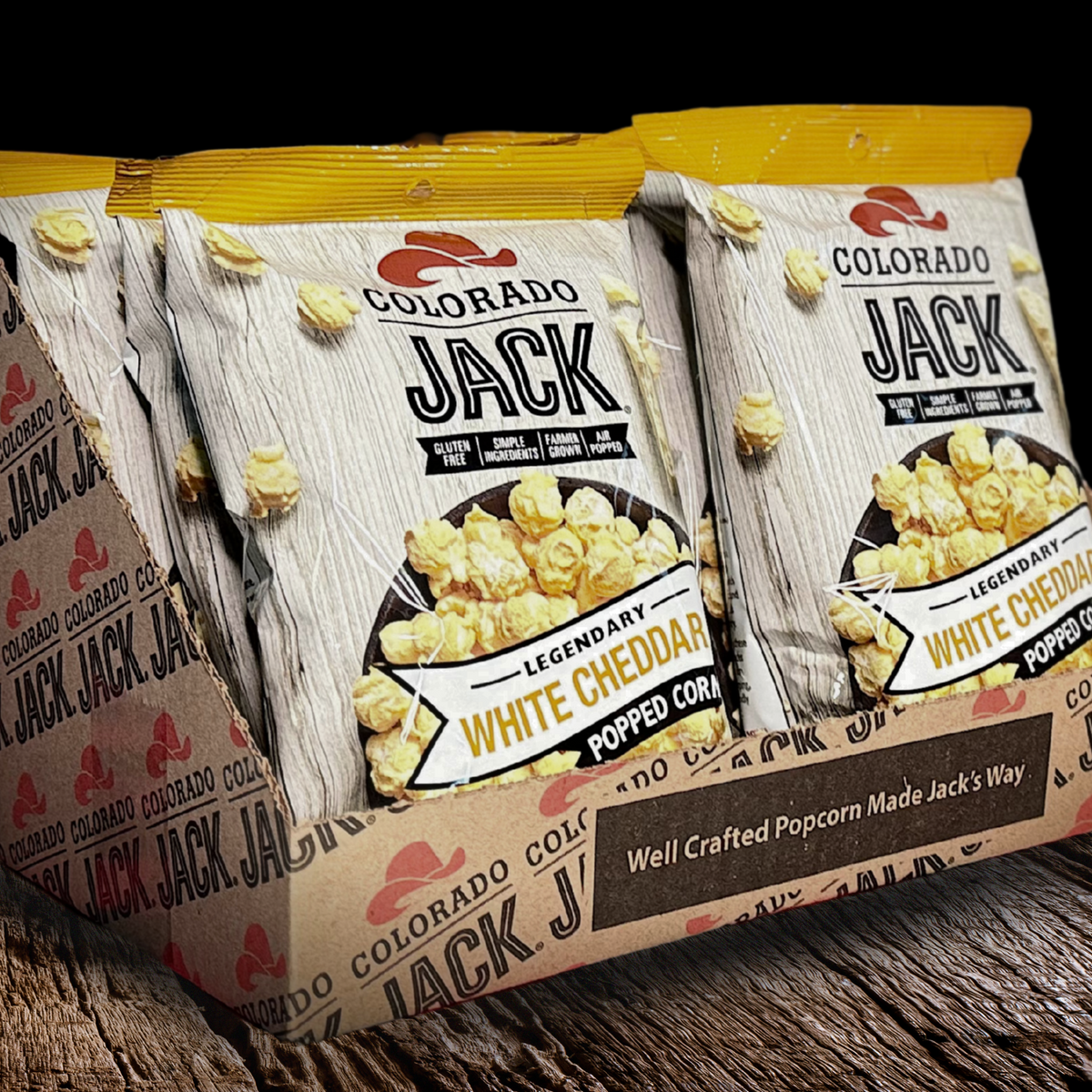 Colorado Jack White Cheddar Popcorn 6-Pack Mid-Sized 2oz Bags